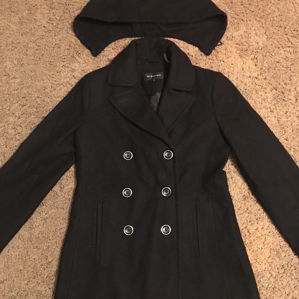 Peacoat with detachable hood